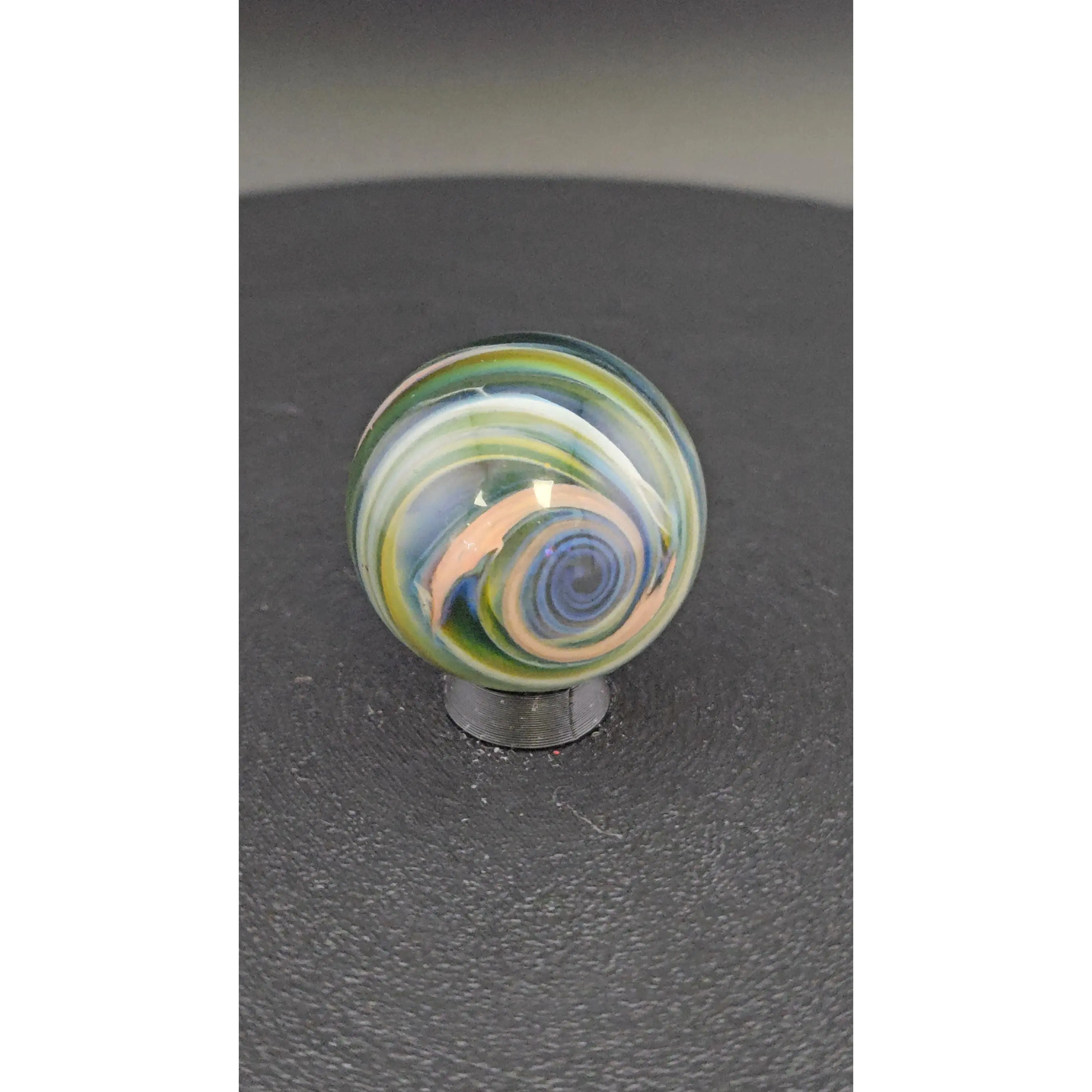 Handmade Glass Art Marble, Contemporary Swirl Design H14 (1.1")