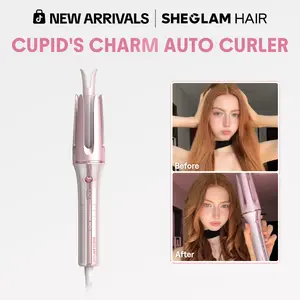 SHEGLAM HAIR Automatic Curling Iron 1/1.25 Inch with 3 Temperatures, 2-Way Rotation, Anti-Scald, Anti-Tangle, Automatic Shut-Off, Swivel Cord Barrel - Pink-Effortlessbeauty-Hairhack- Coachella-mothersdaygift