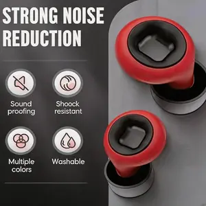 Super Comfortable Reusable Noise-Reducing Silicone Ear Plugs, 2 Pairs Replaceable Ears Caps, Ideal for Sleep, Focus, Learning, Motorcycle