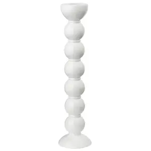 Bobbin Candle Stick Holder 13" in White