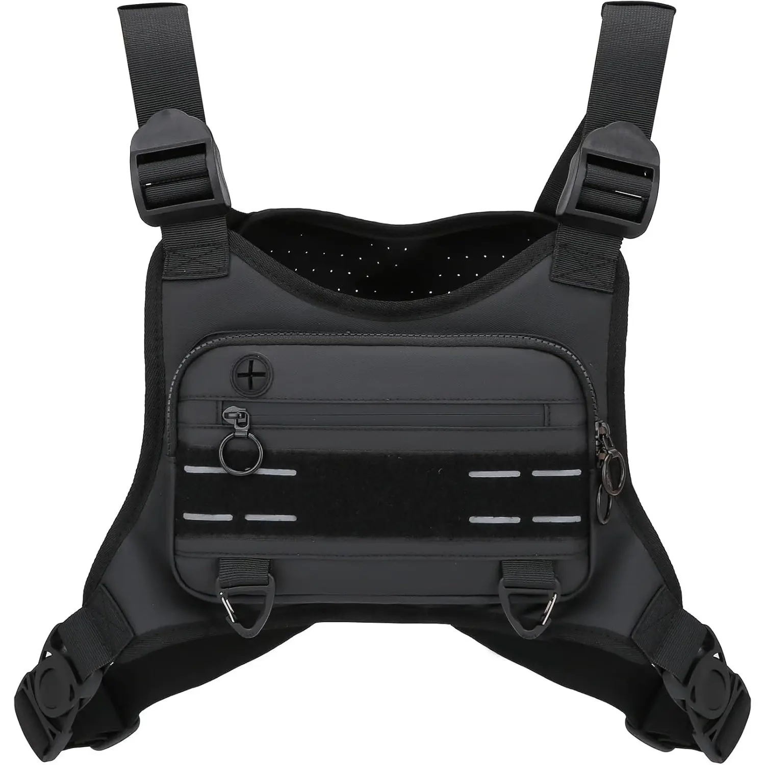 Men's Lightweight Active Running Chest Bag - Vest Harness with Phone Holder, Extra Storage, Sports & Fitness Jogging Equipment, Accessories, Male, Harness Vest