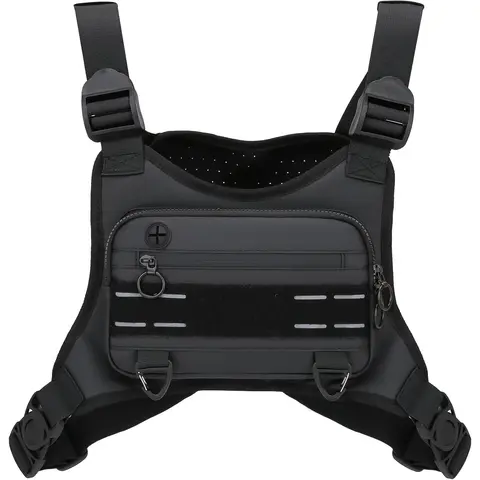 Men's Lightweight Running Chest Bag - Vest Harness with Phone Holder, Extra Storage, Activewear for Sports Jogging, Outdoor Running Accessories