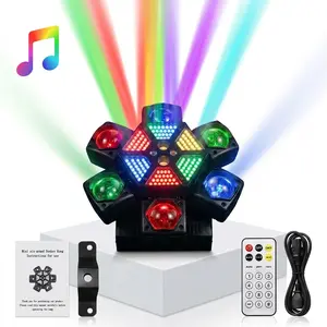 XNK 150W Mini 6-Arm Moving Head DJ Light - RGB Laser Beam, Sound-Activated, Remote-Controlled for Bar, Home Parties, Commercial Venues summergarden