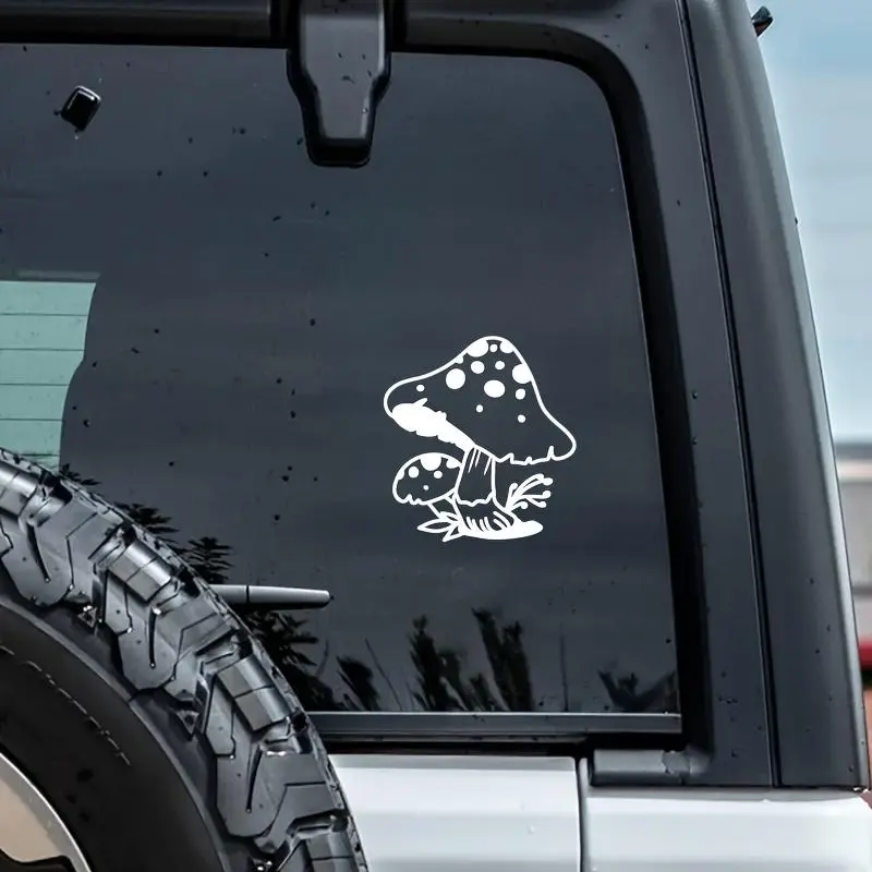 Mushroom Pattern Car Sticker, Bumper Sticker, Car Decal Sticker, Automobile Decals, Side Decals, Waterproof Vinyl Sticker for Car, Truck, Laptop, Phone, Window, Car Exterior Accessories, Car Decorations, Sticker For Cars, Vehicle Exterior Decoration