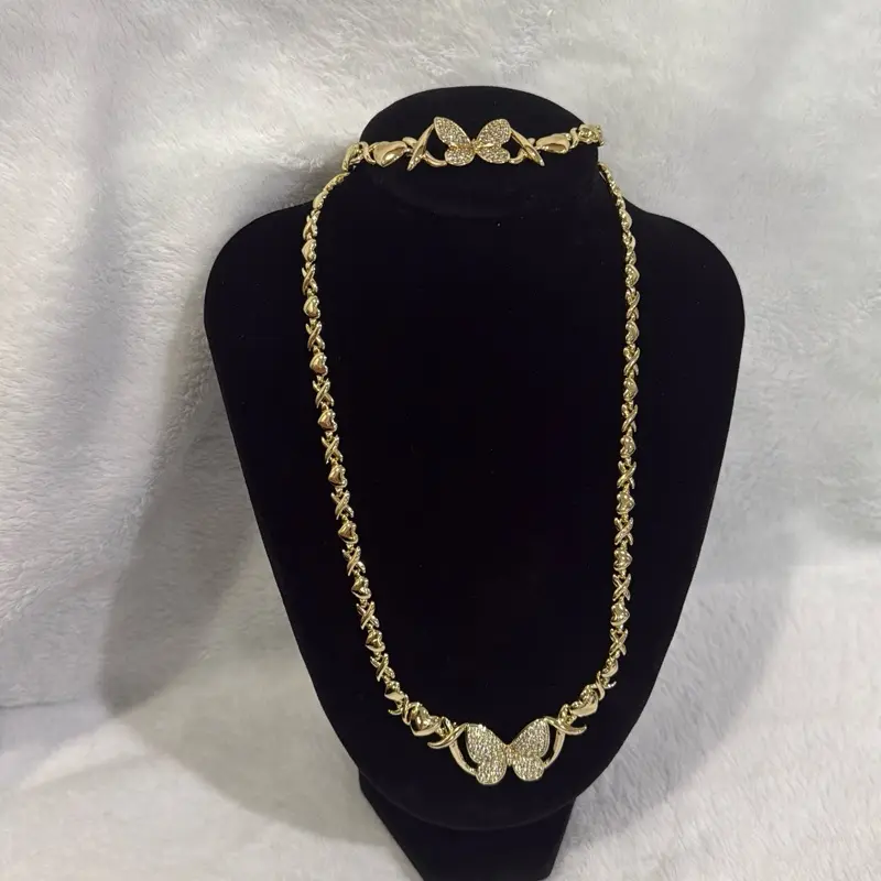 Elegant 14k Gold-Plated Laminated Jewelry Set, Unisex Matching Jewelry Set for Daily Wear, Anniversary Gift