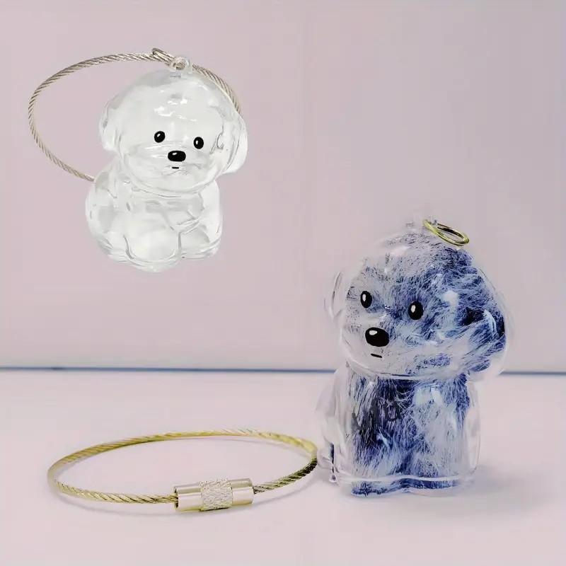 PetLuvz Style High-Value Cute Hair Storage Creative Keychain Dog Transparent Hair Ball Pendant Perfect Gift for Cat Lovers Stylish Hair Storage Capsule