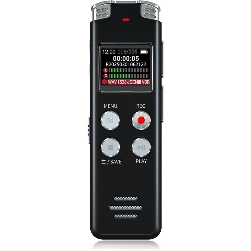 64GB Digital Voice Recorder with Playback: Voice Activated Recorders for Lectures Meetings Interviews - Dictaphone Recording Device Tape Recorder Portable Mini, Audio Recorder with USB, MP3,Smart Voice Recorder with Screen Display