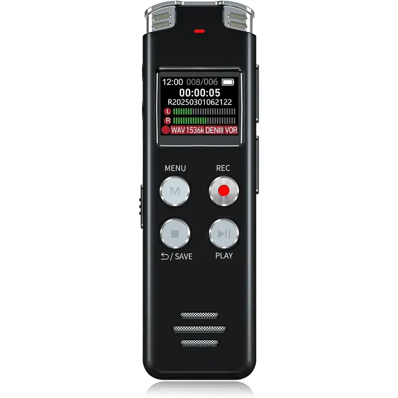 64GB Digital Voice Recorder with Playback: Voice Activated Recorders for Lectures Meetings Interviews - Dictaphone Recording Device Tape Recorder Portable Mini, Audio Recorder with USB, MP3
