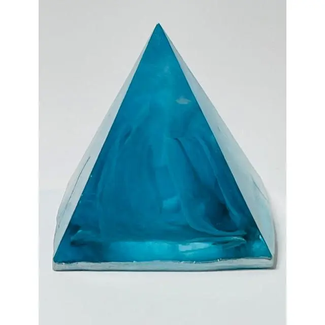3 inch Blue and White Pyramid Epoxy Decor