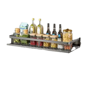 Chic Aluminum Kitchen Shelf - Versatile Storage Solution for Home and Office Use