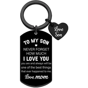 Son Gifts To My Son Inspirational Gifts for Sons Keychains Sons  from Mom Birthday Christmas Valentine's Day Graduation  for Him Men's Stocking Stuffers