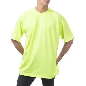 SAFETY GREEN Pro Club Men's Heavyweight Short Sleeve T-Shirt Tshirt Top Menswear Classic