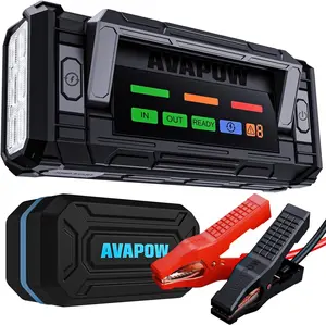 AVAPOW 8000A Jumper Starter (for All Gas & Up to All Diesel Engines) Portable with 4″ HD Display PD 30W Dual-Way Fast Charging, 12V Car Starter Jump Box & Battery Booster