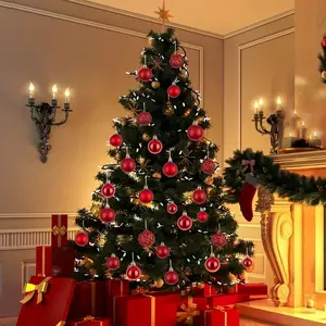 100 Pack Christmas Balls Ornaments Set, Shatterproof Christmas Tree Decorations, Hanging Tree Ornament Assortment for Holiday Weddings Parties