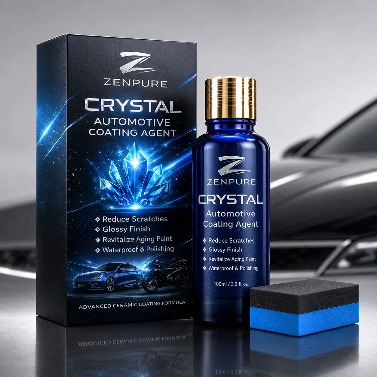 Spray Coating Agent with Dust Resistance Protective Scratch Shielding Superior Water Professional Car Surface Cleaner for Plastic & Automotive Paint Waxing Nano ice-crystal 100ml  Detailing Washing Supply