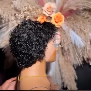 Humain hair 13*4 short hair Curly