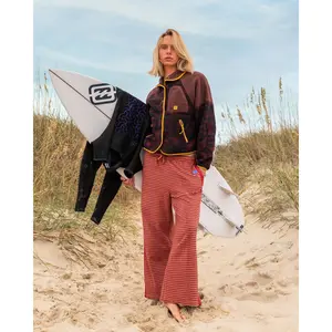 Billabong Women's Date Palm Terry Pants - Rose Brown, Flag Style, Cotton-Polyester Blend