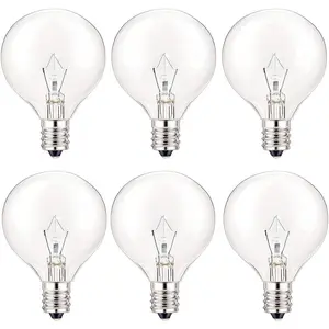 SerBion 40 Watt Light Bulbs E12 Candelabra Base 120Volt Round Light Bulb for Chandelier Table Lamp Wall Sconces Candle Lamp Wax Melter (Soft Warm White)