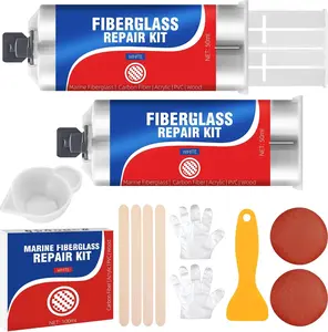 Marine Fiberglass Boat Repair Kit, 100ml Gel Coat Repair Kit for , Fiberglass Repair Kit for , Epoxy  Glue Filler Fix Scratch, Crack, Hole, Pit, Suitable for Porcelain (White)