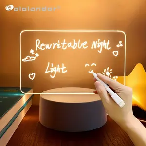 Modern LED Message Board Night Light with Marker - USB Powered Acrylic Desk Lamp, Warm Glow Decoration Gift for Bedroom or Home Office, Creative Rewritable Light Function, Bedroom Night Light|Modern Night Light| USB Powered Lamp
