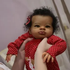 22 Inch African American Baby Girl, Rebornbabydoll ,Newborn Baby Girl, Soft and Weighted, Realistic Reborn Baby Gift Set, Kids 3+,Birthday Gift, Christmas Gift, TikToKShopBlackFriday