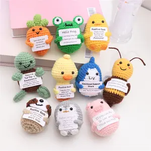 Handmade Animal Gift Set, Positive Energy Decorations for Valentine's Day & Christmas, Unique Teacher Appreciation Present, Handmade Crochet Penguin