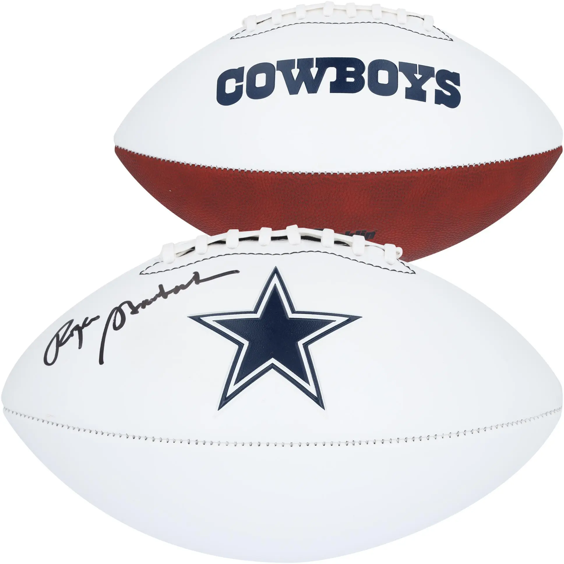 Roger Staubach Dallas Cowboys Autographed Franklin White Panel Football - Fanatics Authentic Certified