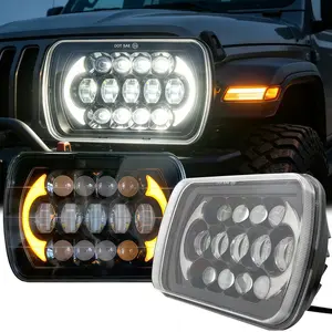6800LM Bright 5x7 7x6 LED Headlights with High Low Beam, fits for Jeep Cherokee XJ Wrangler YJ Ford Chevrolet, H6054 H5054 Headlights DOT Approved, Black