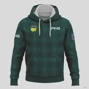 Dark Green Argyle Plaid Golf Masters Ping Hoodie - Classic Tournament Style