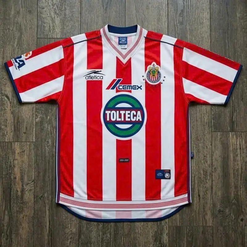 Chivas De Guadalajara 2000-01 Home Soccer Jersey - Full Print Logo