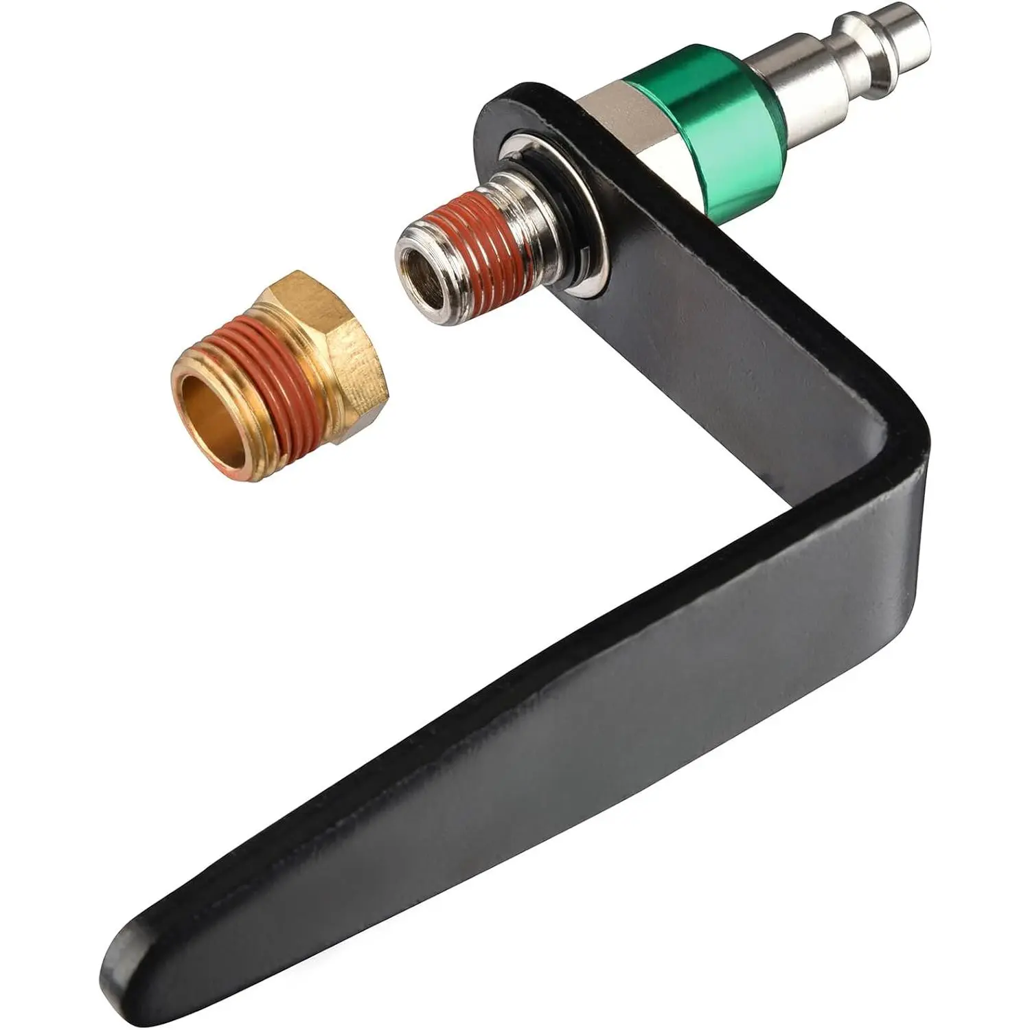 Pneumatic tool hook,1/4"NPT and 360 °   Rotatable L Air Rafter Hooks are Lightweight,Quick and Easy to Install for Air Blow Guns,Pneumatic Nail Guns,with Brass Joints,1-Piece