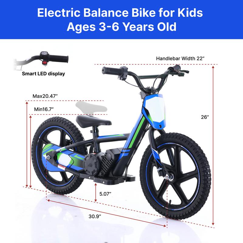 Electric Motorcycle for Kids, 24V 170W Lightweight Electric Dirt Bike, 2 Speed Max Up to 10MPH with Hand-Operated Dual Brakes, Electric Ride On Motorbike for Ages 3-6, Birthday Christmas Gift for Children girls Boys