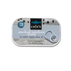 Cole’s Seafood Smoked Rainbow Trout Fillet with Extra Virgin Olive Oil for Gourmet Snacking & Healthy Meals Seafood Snack Applewood Smoked, High Protein & Ready-to-Eat