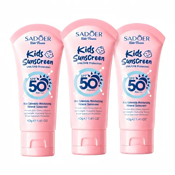 Kids' Hypoallergenic Mineral Sunscreen SPF50 PA+++, Calendula-Infused Moisturizing Sun Lotion for Delicate Skin Sheer Sensitive Sunscreen Spray  SPF 50 Sport Sunscreen Lotion Classic Whip Mini Sunscreen