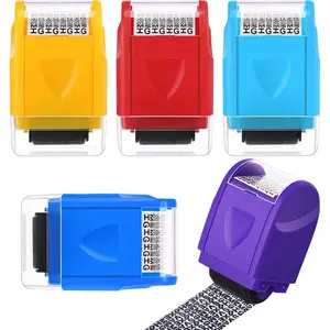 5 Pieces Privacy ID Protection Roller Stamp Wide Identity Theft Security Stamp for Mail ID Blackout Confidential Small Multi Colors