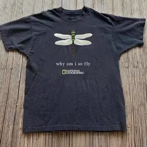 National Geographic With Dragonfly Graphic T-Shirt, Oversized Comfort Cotton Tee, Usual Menswear, Womenswear