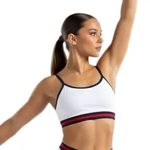 Lumi Collective Color Block Camisole Crop Top red white blue dance top dancewear Fluffy Three-Layer