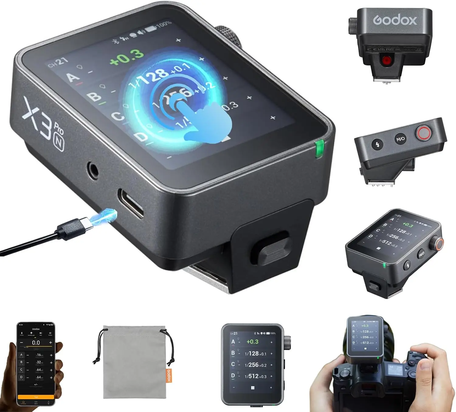 Godox X3Pro Series 2.4GHz Wireless Flash Trigger, Camera Accessories for Photography, Remote Control Camera Accessory