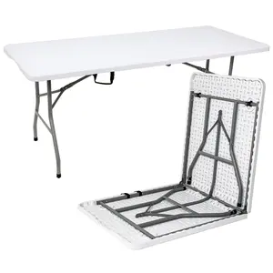 70.8" W X 29" D X 29" H - 6FT White Folding Table picnic table