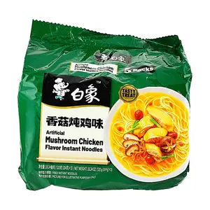 Baixiang Mushroom Chicken Flavor Instant Noodles 5x104g - Savory & Delicious Chinese Ramen