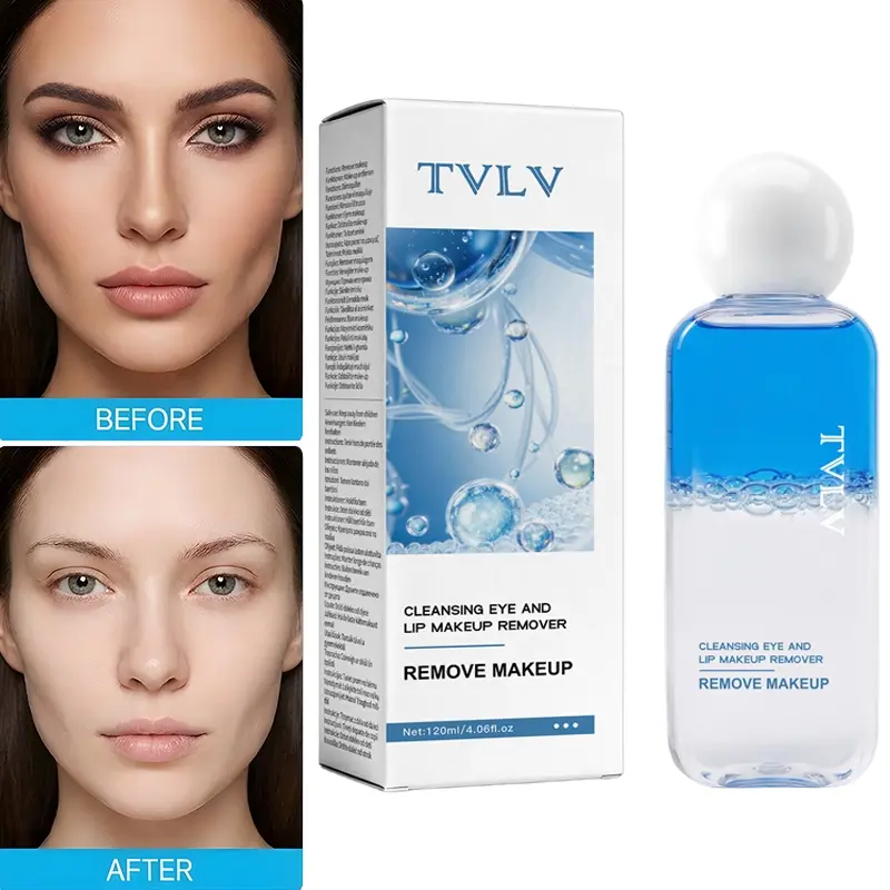 Refreshing Facial Cosmetic Makeup Remover Bi Phase Structure Gentle Cleansing Full Face Applicable Quick Dissolve No Tightness Clean Skin Without Residue