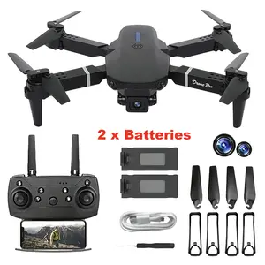 Camera Quadcopter – Foldable Beginner Flyer with Live Video Flight Recording, One-Key Takeoff/Landing, USB Rechargeable & LED Lights – Indoor/Outdoor Gift for Men, Christmas (Black & Gray) Drone