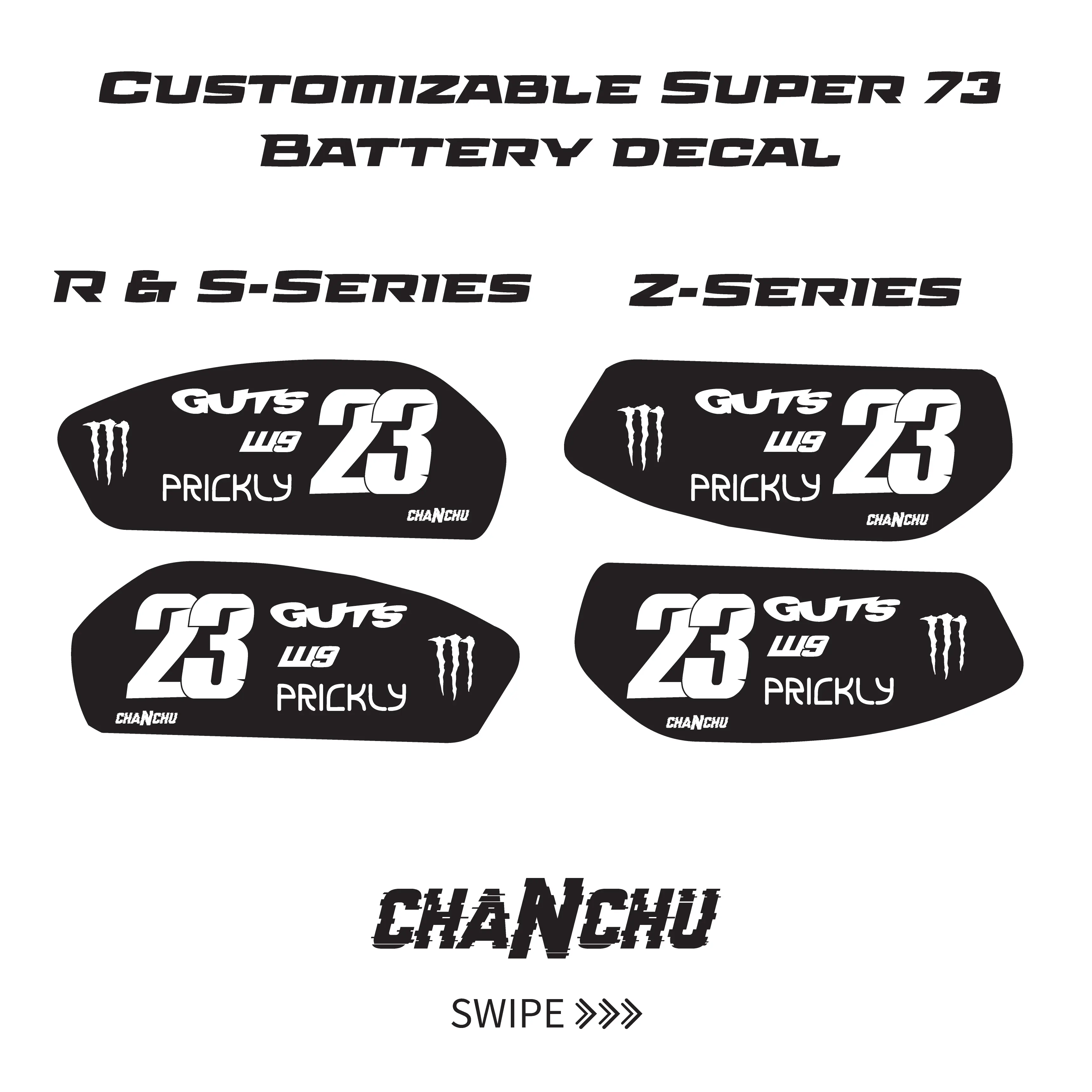 Customizable Super 73 Battery decal - Made to order