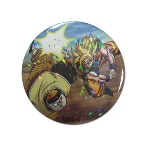 Dragon Ball Z - Android 19 And Son Goku Glitter Button