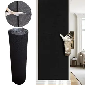 1 roll self-adhesive cat scratcher, Vertical Scratcher, home floor mat, self-adhesive anti-slip mat, multi-functional durable cat scratch pad free, interactive pet cat climbing, furniture protection pad, home cat scratch sticker, gift.