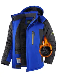 Men's Winter Coats Waterproof Ski Snow Jacket Warm Fleece Jacket Parka Raincoats With Multi-Pockets coat for men Thermal Lined Outerwear Premium Outdoor Apparel heated jacket depop faux fur coat