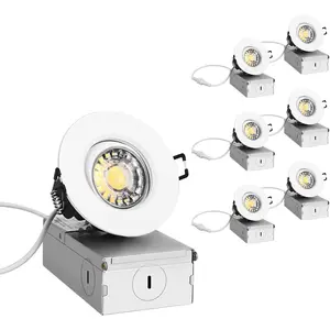 3 Inch LED Recessed Lighting - 6 Pack Spotlight Recessed for Ceiling,3 Inch Gimbal LED Recessed Light,8W 850LM Dimmable ETL,White Trim, 2700K/3000K/3500K/4000K/5000K,3WH-GIMR-6PIII