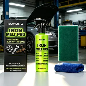 Iron Remover Spray Kit Heavy Duty Iron Dissolver Paint Safe Rust Brake Dust Cleaner for Car Wheels Tools Outdoor Gear Metal Restoration