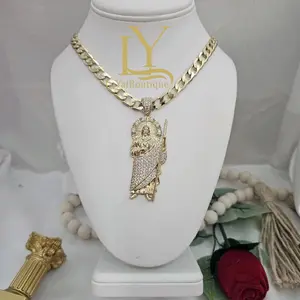 LaYaiBoutique #2343 Saint Jude Thaddeus necklace and pendant, 14k gold plated, High Quality