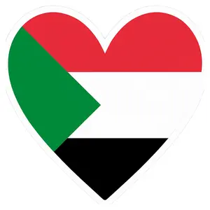 I Love Sudan Heart Flag Sticker